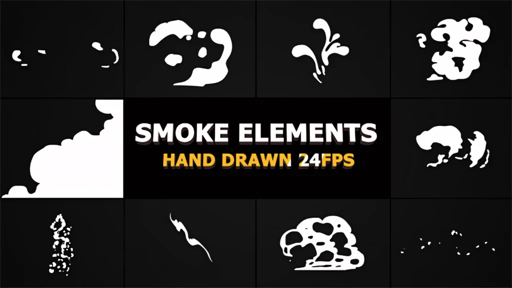 پروژه افترافکت cartoon smoke elements and transition